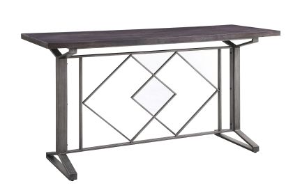 Evangeline Counter Height Table; Salvaged Brown &amp; Black Finish 73900