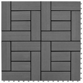 Gray 11 pcs 11.8"x11.8" Decking Tiles WPC 11 ftÂ¬â‰¤