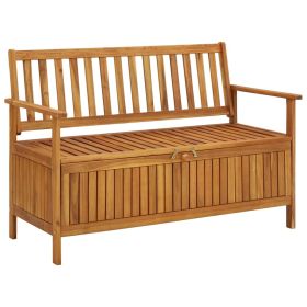 Patio Storage Bench 47.2" Solid Acacia Wood