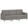 3-Seater Sofa with Pillows&Cushions Dark Gray 70.9" Fabric