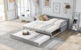 Twin or Double Twin Daybed with Trundle; Gray