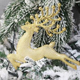 Christmas Decorations 681013cm Electroplated Hemp Dot Christmas Elk Christmas Tree Pendant Gold And Silver Red R'deer (Option: Gold-8cm 4G)