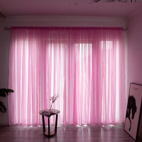 Simple And Modern Balcony Solid Color Gauze Curtain (Option: Deep pink-1x2.7Hook)