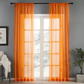 Modern And Simple Pure Color Cotton And Linen Window Screen (Option: Orange-100x200cm)