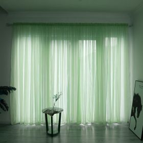 Simple And Modern Balcony Solid Color Gauze Curtain (Option: Green-1x2.7Hook)