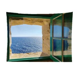 False Window Window Scenery Background Cloth (Option: Blue sea-130x150cm)