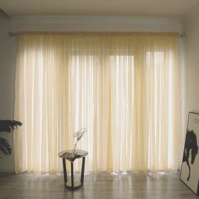 Simple And Modern Balcony Solid Color Gauze Curtain (Option: Gold-1x2.7Hook)