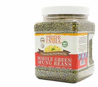 Pride Of India - Indian Whole Green Mung Gram - Protein & Fiber Rich Moong Whole (size: 3.3 LB)