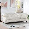 84.65" Rolled Arm Chesterfield 3 Seater Sofa.