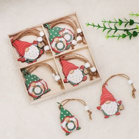 Christmas Faceless Doll Wooden Pendant Decoration Set (Option: Section E)